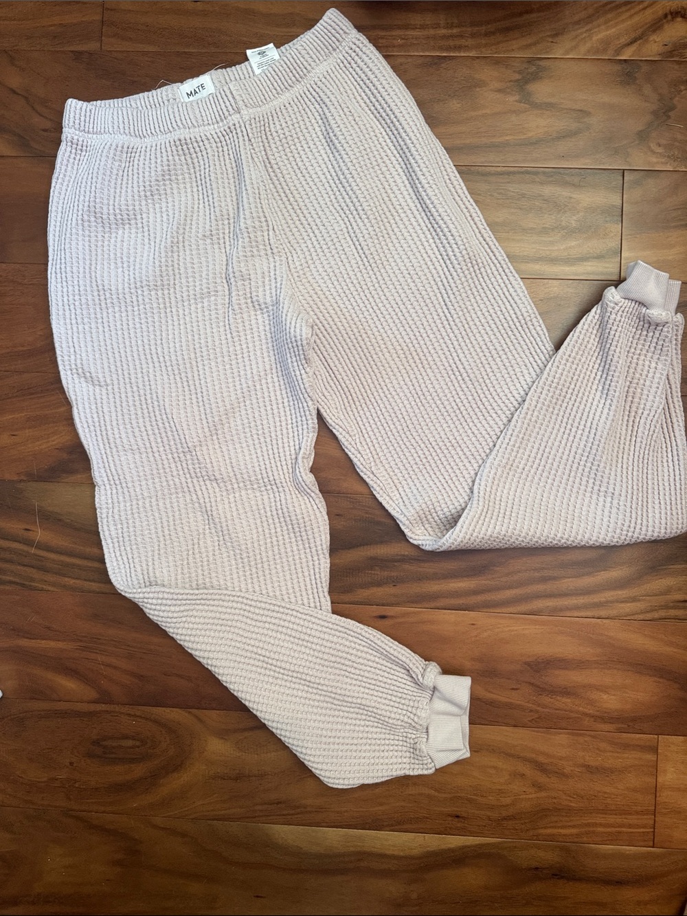 MATE Waffle Knit Jogger Pants in Dusty lavender